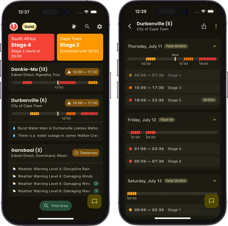 EskomSePush App Screenshot - Real-time Loadshedding Updates