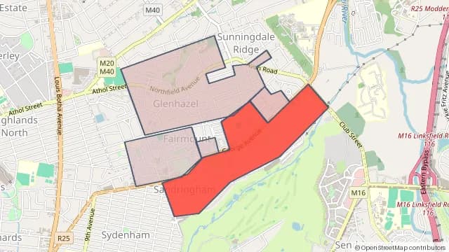 Map of areas affected by the power outage around Fairmount