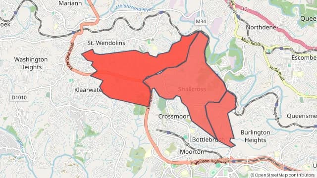 Map of areas affected by the power outage around Savannah Park