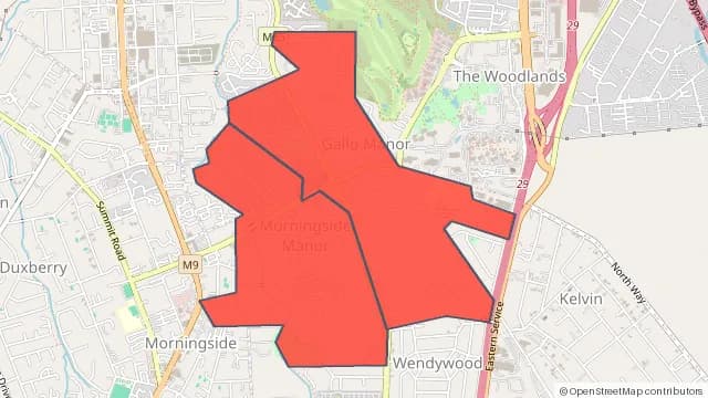 Map of areas affected by the water outage around Gallo Manor