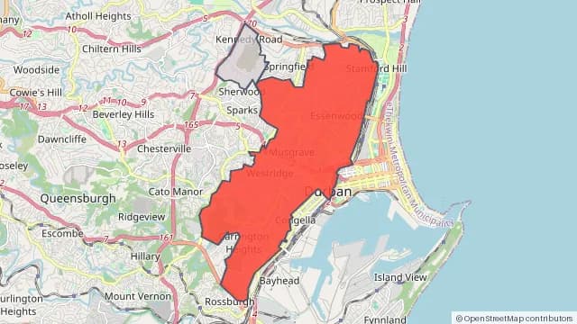 Map of areas affected by the power outage around Berea