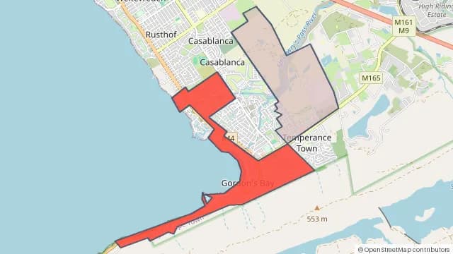 Map of areas affected by the internet outage around Admirals Park