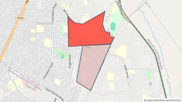 Map of areas affected by the power outage around Orange Farm Ext 6