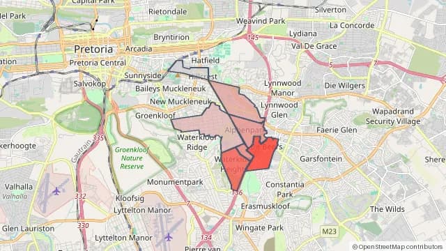 Map of areas affected by the power outage around Hazelwood