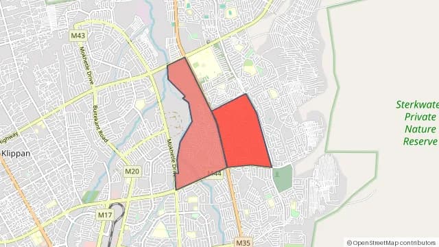 Map of areas affected by the power outage around Soshanguve KK