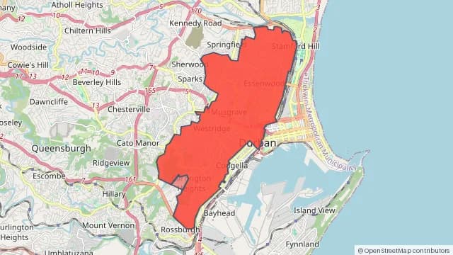 Map of areas affected by the power outage around Berea