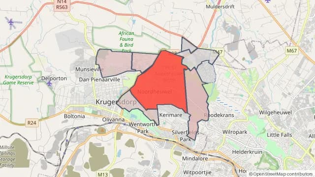 Map of areas affected by the power outage around Chancliff Farms